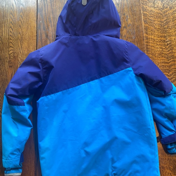 Lands End VGUC size M(8-10) blue 3-in-1 fleece lined jacket - Picture 2 of 6